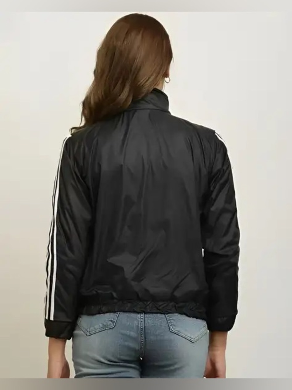 Tangerine Activewear Classic Black Track Jacket White Yoga Comfort Thumbhole Y2K - Picture 3 of 15